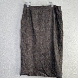 AGNONA Womens‎ Vtg Plaid Wool Blend Pencil Skirt Made in Italy Sz 46/XL Academia